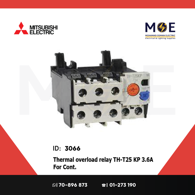 Mitsubishi Thermal Overload Relay TH-T25 KP 3.6A For Cont. ST21/25/35/50 2.8-4.4A | ترميك للكونتكتور