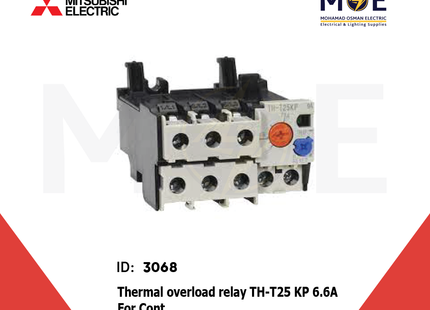 Mitsubishi Thermal Overload Relay TH-T25 KP 6.6A For Cont. ST21/25/35/50 5.2-8A | ترميك للكونتكتور