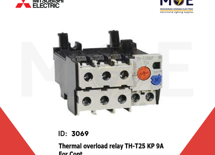 Mitsubishi Thermal Overload Relay TH-T25 KP 9A For Cont. ST21/25/35/50 7-11A | ترميك للكونتكتور