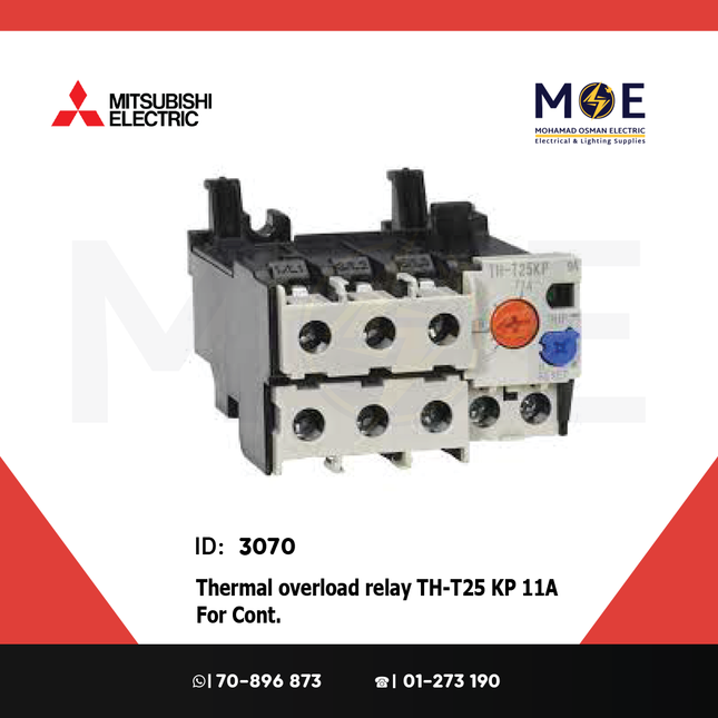 Mitsubishi Thermal Overload Relay TH-T25 KP 11A For Cont. ST21/25/35/50 9-13A | ترميك للكونتكتور