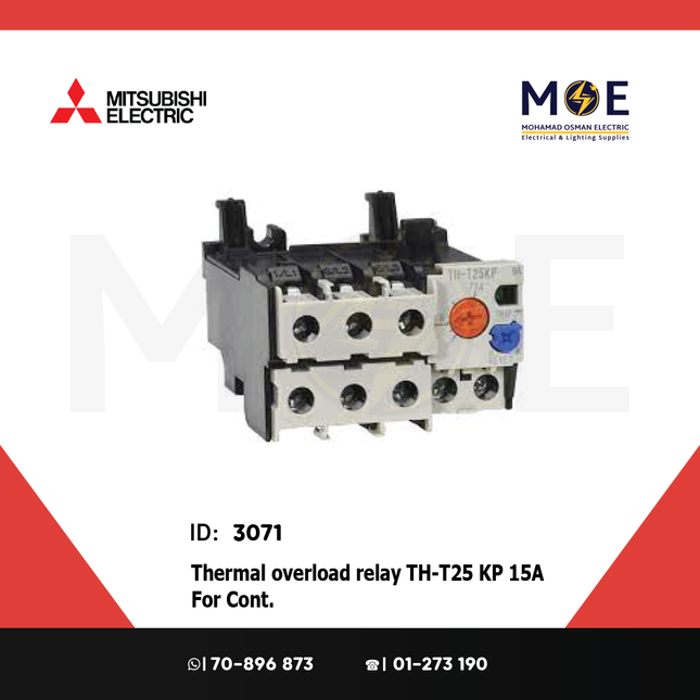 Mitsubishi Thermal Overload Relay TH-T25 KP 15A For Cont. ST21/25/35/50 12-18A | ترميك للكونتكتور