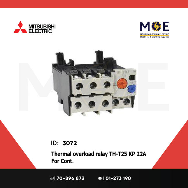 Mitsubishi Thermal Overload Relay TH-T25 KP 22A For Cont. ST25/35/50 18-26A | ترميك للكونتكتور