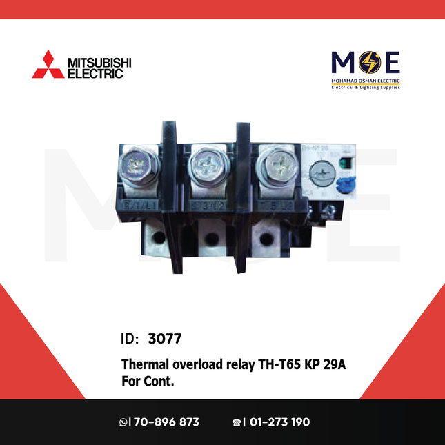 Mitsubishi Thermal Overload Relay TH-T65 KP 29A For Cont. ST65/80/100 24-34A | ترميك للكونتكتور