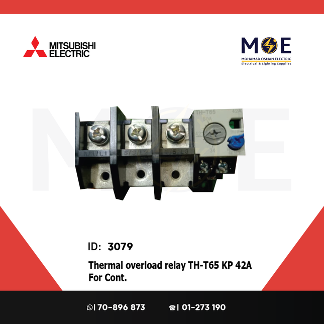 Mitsubishi Thermal Overload Relay TH-T65 KP 42A For Cont. ST65/80/100 34-50A | ترميك للكونتكتور