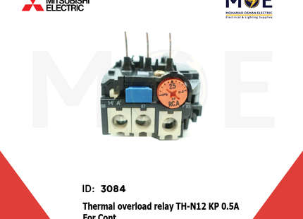 Mitsubishi Thermal Overload Relay TH-N12 KP 0.5A For Cont. SN11/12 0.4-0.6A | ترميك للكونتكتور