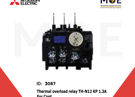 Mitsubishi Thermal Overload Relay TH-N12 KP 1.3A For Cont. SN11/12 1-1.6A | ترميك للكونتكتور