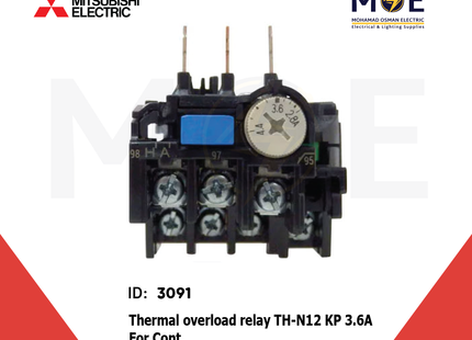 Mitsubishi Thermal Overload Relay TH-N12 KP 3.6A For Cont. SN11/12 2.8-4.4A | ترميك للكونتكتور