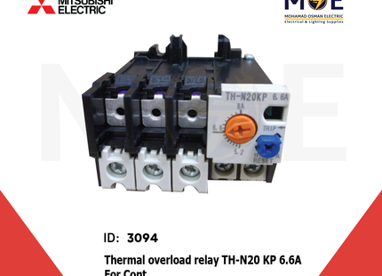 Mitsubishi Thermal Overload Relay TH-N20 KP 6.6A For Cont. SN20/21/25/35 5.2-8A | ترميك للكونتكتور