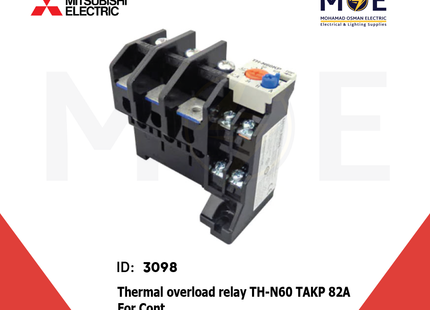 Mitsubishi Thermal Overload Relay TH-N60 TAKP 82A For Cont. SN95 65-93A | ترميك للكونتكتور