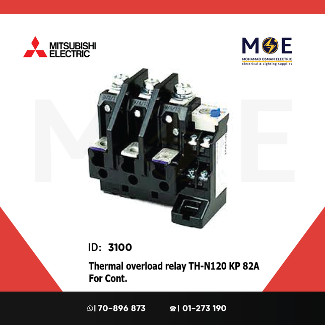 Mitsubishi Thermal Overload Relay TH-N120 KP 82A For Cont. SN125/150 65-100A | ترميك للكونتكتور