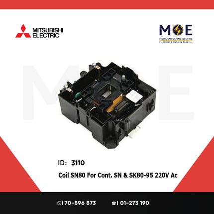 Mitsubishi Coil SN80 For Contactor SN & SK80/95 220V AC | S-N 80