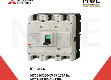 Mitsubishi MCCB NF250-CV 3P 175A fix | NF250-CV | دجنتور صناعي
