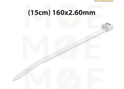 ELEMATIC Cable Tie White ( Natural ) ( 15cm ) 160x2.60mm | 05206 | رباط بلاستيك ابيض