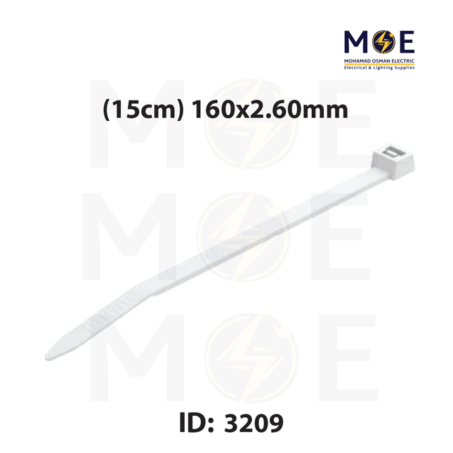 ELEMATIC Cable Tie White ( Natural ) ( 15cm ) 160x2.60mm | 05206