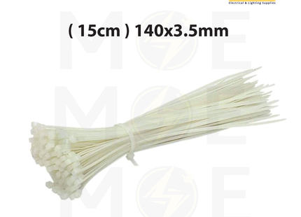 ELEMATIC Cable Tie White ( Natural ) ( 15cm ) 140x3.5mm | 05209 | رباط بلاستيك ابيض
