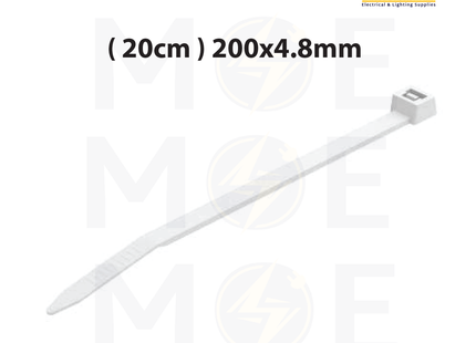 ELEMATIC Cable Tie White ( Natural ) ( 20cm ) 200x4.8mm | 15215 | رباط بلاستيك ابيض