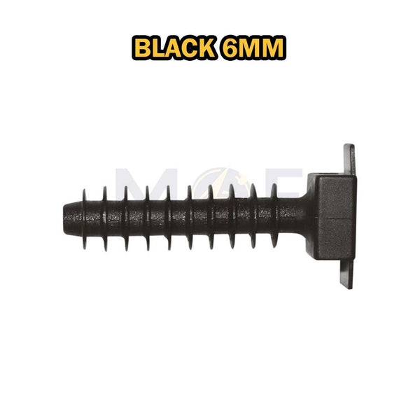 ELEMATIC Wall Plug Base for Cable Ties Black 6mm | 5456A