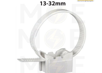ELEMATIC CABLE Tie FIXING CONDUIT Gray | Clamping Collar 13-32mm | 3565510 | رباط بلاستيك مع قاعدة