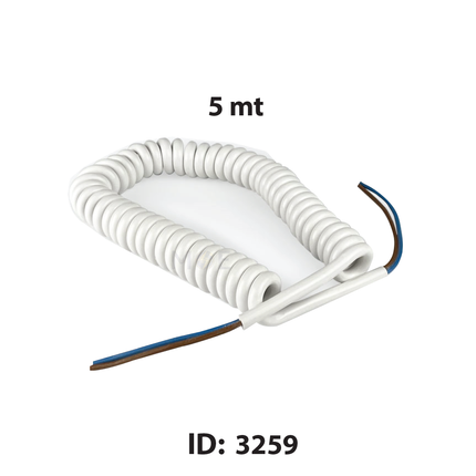 OLAN Spiral Cable WHITE 5mt 2x0.75mm | 90003 سبيرال كابل رصور شريط رصور ابيض