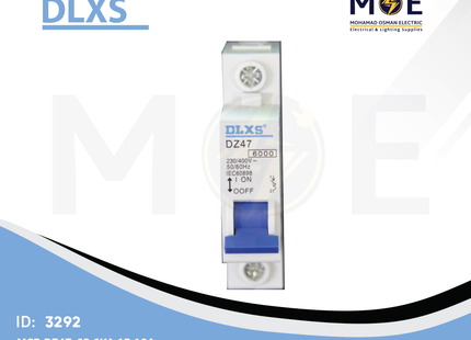DLXS MCB DZ47-63 6kA 1P 10A | DZ47-63 | دجنتور كهرباء مفرد - قاطع كهربائي