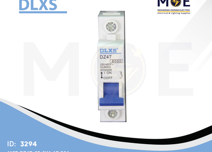 DLXS MCB DZ47-63 6kA 1P 20A | DZ47-63 | دجنتور كهرباء مفرد - قاطع كهربائي