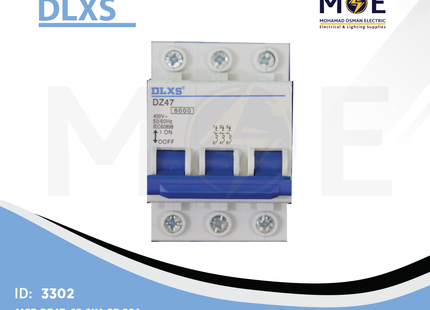 DLXS MCB DZ47-63 6kA 3P 20A | DZ47-68 | دجنتور كهرباء ثلاثة فاز