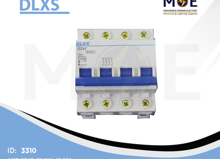 DLXS MCB DZ47-63 6kA 4P 25A | DX-DZ47-65 | دجنتور كهرباء ثلاثة فاز مع نتر - قاطع كهربائي رباعي