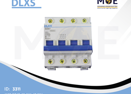 DLXS MCB DZ47-63 6kA 4P 32A | DX-DZ47-66 | دجنتور كهرباء ثلاثة فاز مع نتر - قاطع كهربائي رباعي