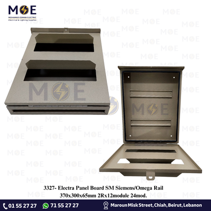 Electra Panel Board SM Siemens/Omega Rail 370x300x65mm 2Rx12module 24mod.