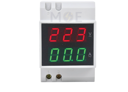 SEG Multi-Function Single Phase Digital Voltmeter - Ammeter Din 90-300V AC 0-100A AC 3module | SE522042G | ساعة امبير/فولت على سكة