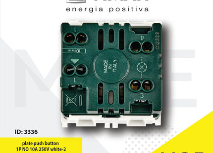 Vimar Plana name plate push button 1P NO 10A 250V white | 14050 | كباس جرس باسم ابیض فتحتان