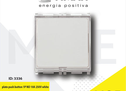 Vimar Plana name plate push button 1P NO 10A 250V white | 14050 | كباس جرس باسم ابیض فتحتان