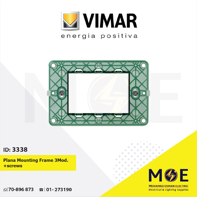 Vimar Plana Mounting Frame 3module +screws | 14613 | شاسي مثلثة