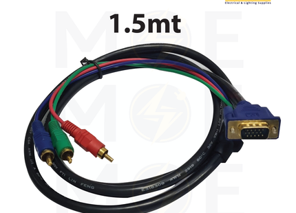 VGA Cable / Monitor Cable | VGA to RCA Male | / Adapter 1.5mt | وصلة تحويلة