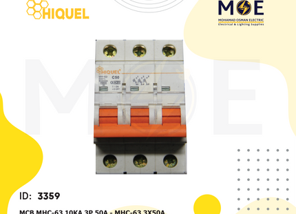 Hiquel MCB MHC-63 10kA 3P 50A | MHC-67 | دجنتور كهرباء ثلاثة فاز