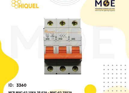 Hiquel MCB MHC-63 10kA 3P 63A | MHC-68 | دجنتور كهرباء ثلاثة فاز