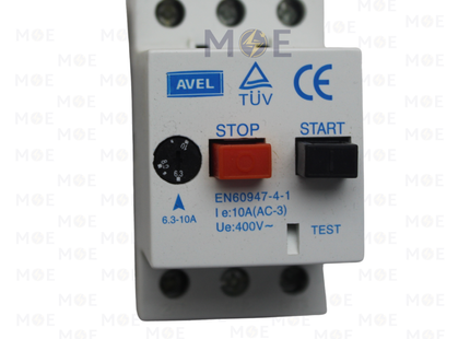 Avel Motor Starter 10A 6.3-10A | AV-Motor Starter-6.3-10A | دجنتور حراري - قاطع حماية حرارية