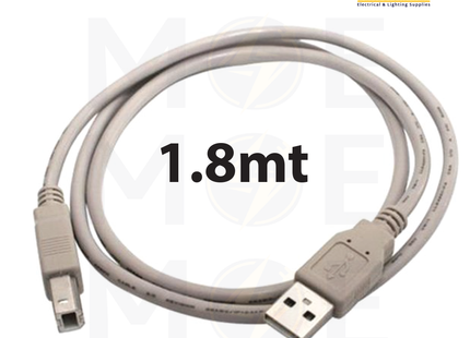 USB Printer Cable | 2.0 USB A Male to USB B Male 1.8mt | كابل برنتر/وصلة يو اس بي