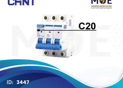 Chint MCB EB G 6kA 3P 20A | TE0025-187520 | دجنتور كهرباء ثلاثة فاز