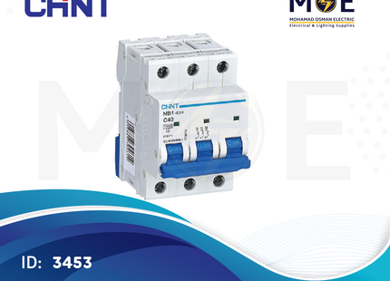 Chint MCB C (NB1H / NB1-63) 10kA 3P 40A | 131856 | دجنتور صناعي على سكة