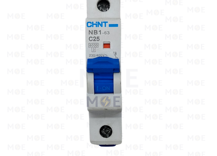 Chint MCB (NB1/NB1-63) 6kA 1P 25A | 131061 | دجنتور كهرباء مفرد - قاطع كهربائي