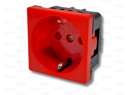 G-TECH/ Legrand Schuko Socket RED 2P+E 16A 2Module | 572463 QB-57R LVS-74132-MS008 | بريز شوكو احمر