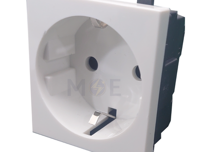 G-TECH Schuko Socket white 2P+E 16A 2Module | IS008.WH 10/150 | بريز شوكو ابيض