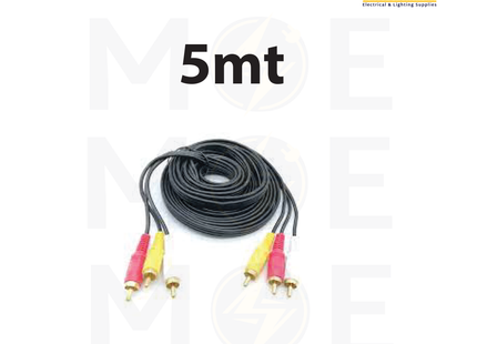 NOVA RCA Cable | AV Cable 3xRCA Male 5mt | وصلة