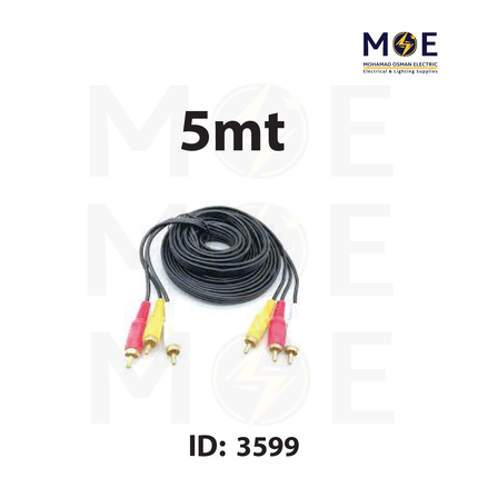 NOVA RCA Cable | AV Cable 3xRCA Male 5mt