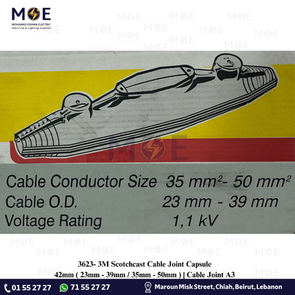 3M Scotchcast Cable Joint Capsule 42mm ( 23mm - 39mm / 35mm - 50mm ) | Cable Joint A3