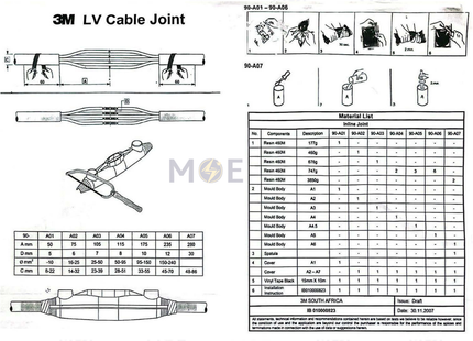 3M Scotchcast Cable Joint Capsule 42mm ( 23mm - 39mm / 35mm - 50mm ) | Cable Joint A3 | كبسولة وصل كابل ارضي
