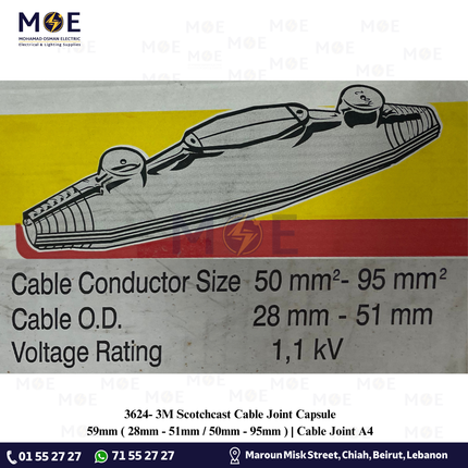 3M Scotchcast Cable Joint Capsule 59mm ( 28mm - 51mm / 50mm - 95mm ) | Cable Joint A4