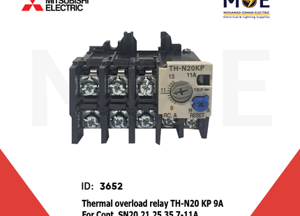 Mitsubishi Thermal Overload Relay TH-N20 KP 9A For Cont. SN20/21/25/35 7-11A | ترميك للكونتكتور