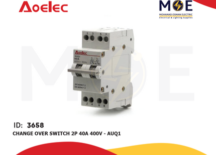 Aoelec Change Over Switch 2P 40A 400V | AUQ1-2P 40A | دجنتور هاوس - قاطع تحويل كهرباء